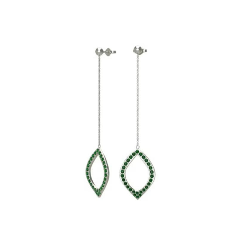 Sterling Silver Earrings – 1 Intense Green Natural Emerald - Myne Jewellery US